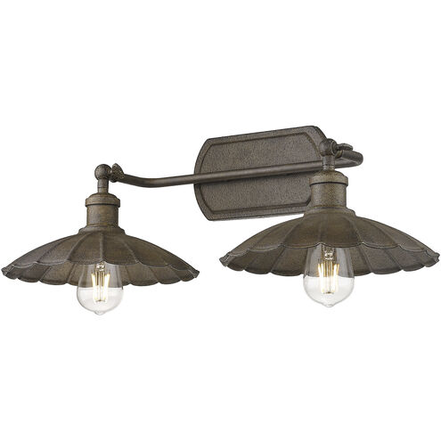 Clemence 2 Light 23 inch Dark Rust Vanity Light Wall Light